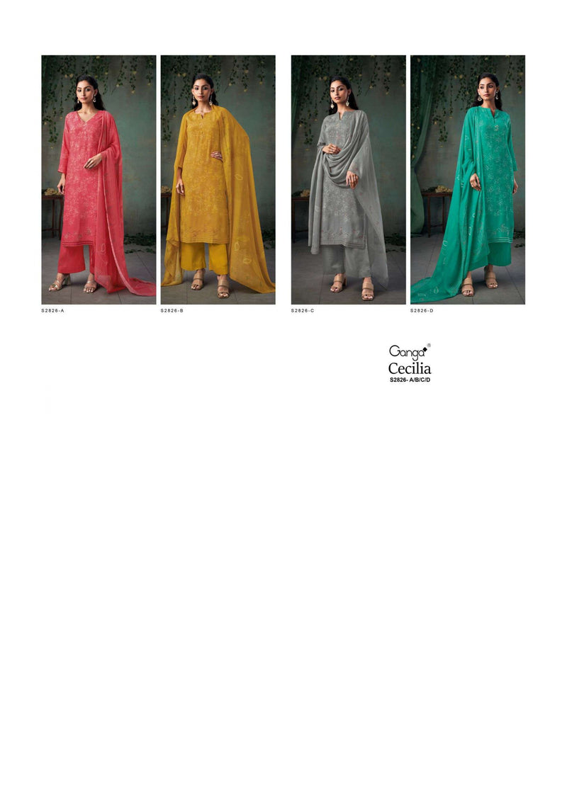 Ganga Fashion Cecilia 2826 Viscose Embroidery Hand Work Designer Salwar Suit