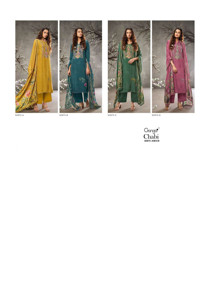 Ganga Fashion Chabi 2873 Viscose Muslin Printed Party Wear Salwar Suit