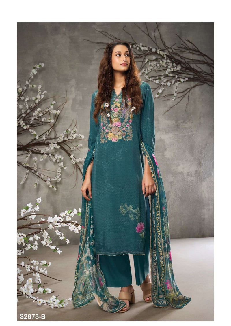Ganga Fashion Chabi 2873 Viscose Muslin Printed Party Wear Salwar Suit