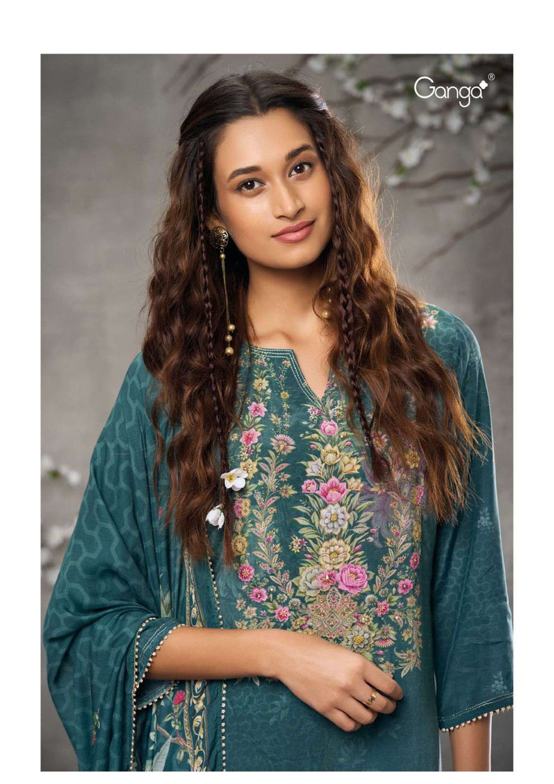 Ganga Fashion Chabi 2873 Viscose Muslin Printed Party Wear Salwar Suit
