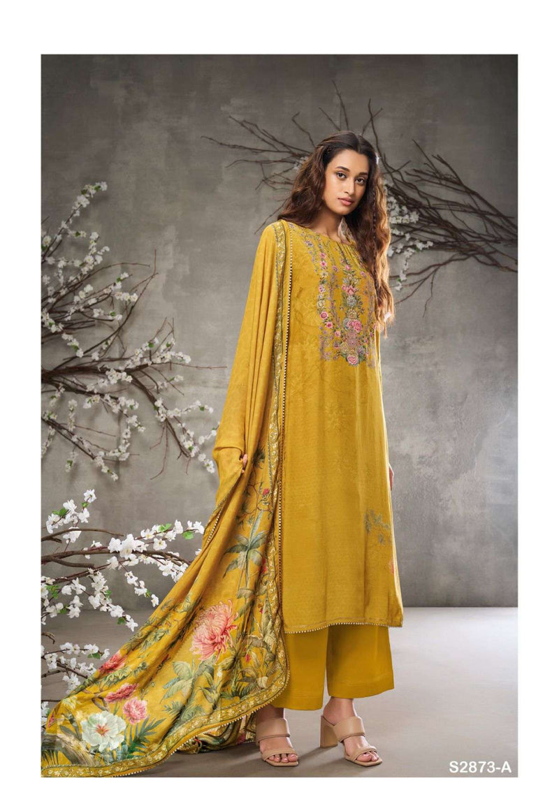 Ganga Fashion Chabi 2873 Viscose Muslin Printed Party Wear Salwar Suit