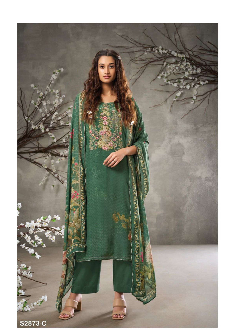 Ganga Fashion Chabi 2873 Viscose Muslin Printed Party Wear Salwar Suit