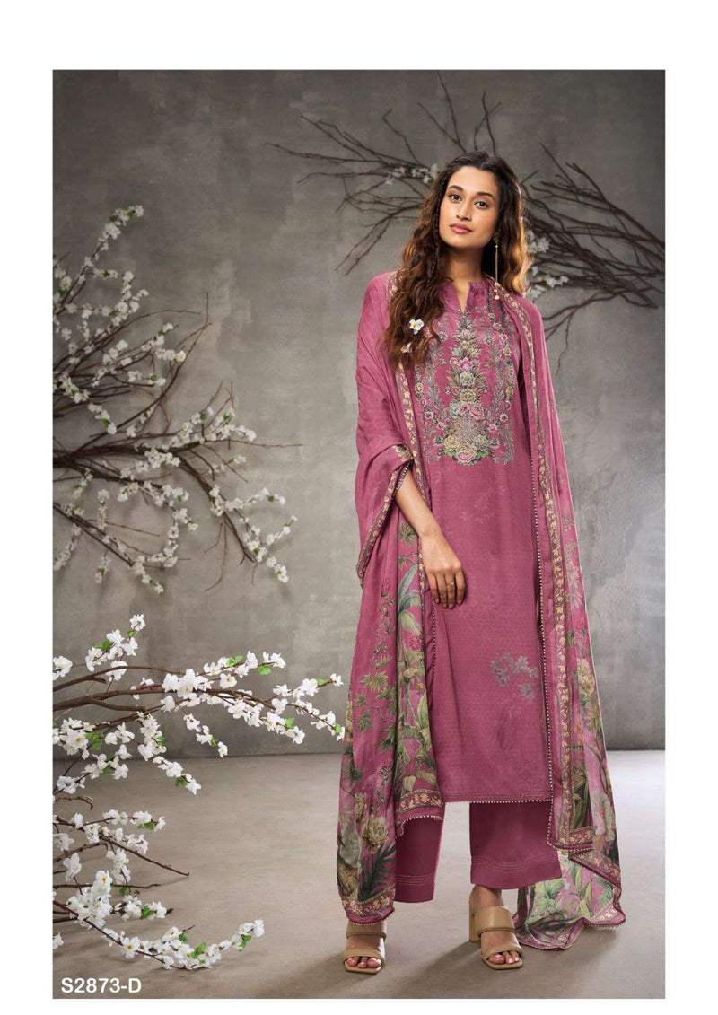 Ganga Fashion Chabi 2873 Viscose Muslin Printed Party Wear Salwar Suit