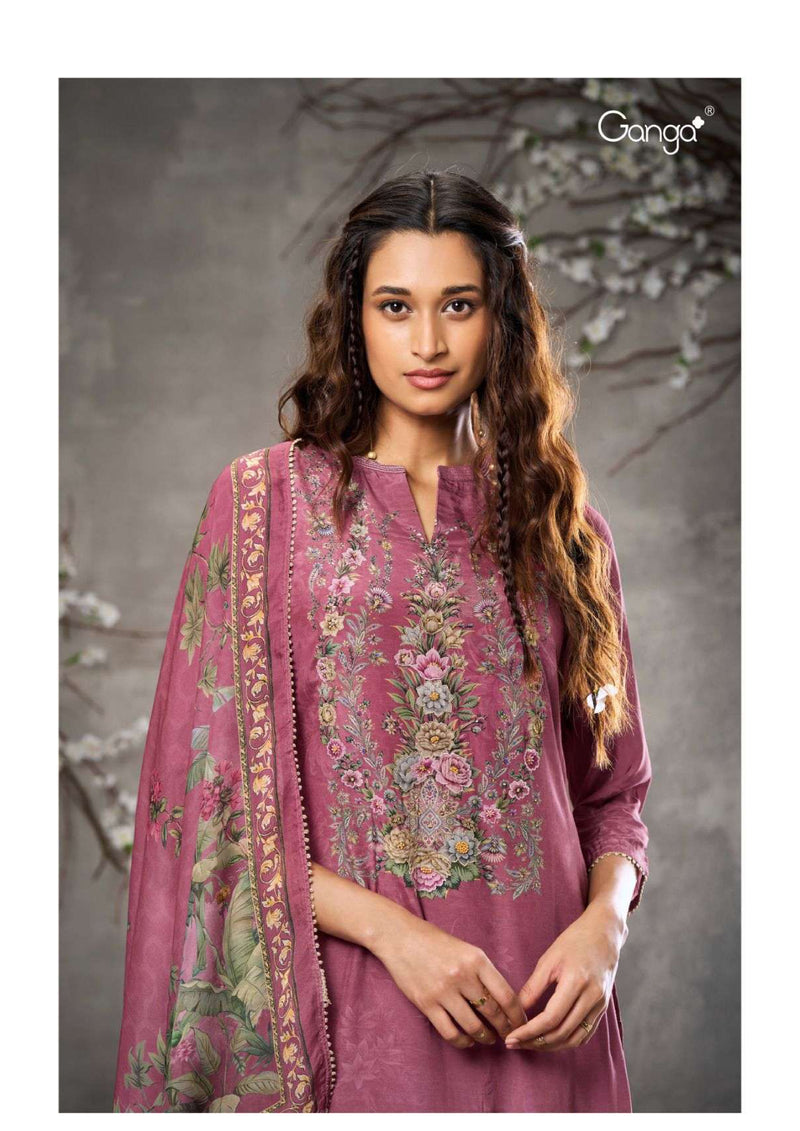 Ganga Fashion Chabi 2873 Viscose Muslin Printed Party Wear Salwar Suit