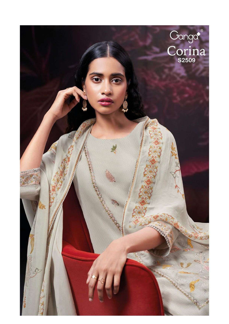 Ganga Fashion Corina 2509 Silk Jacquard Embroidery Festival Wear Salwar Kameez