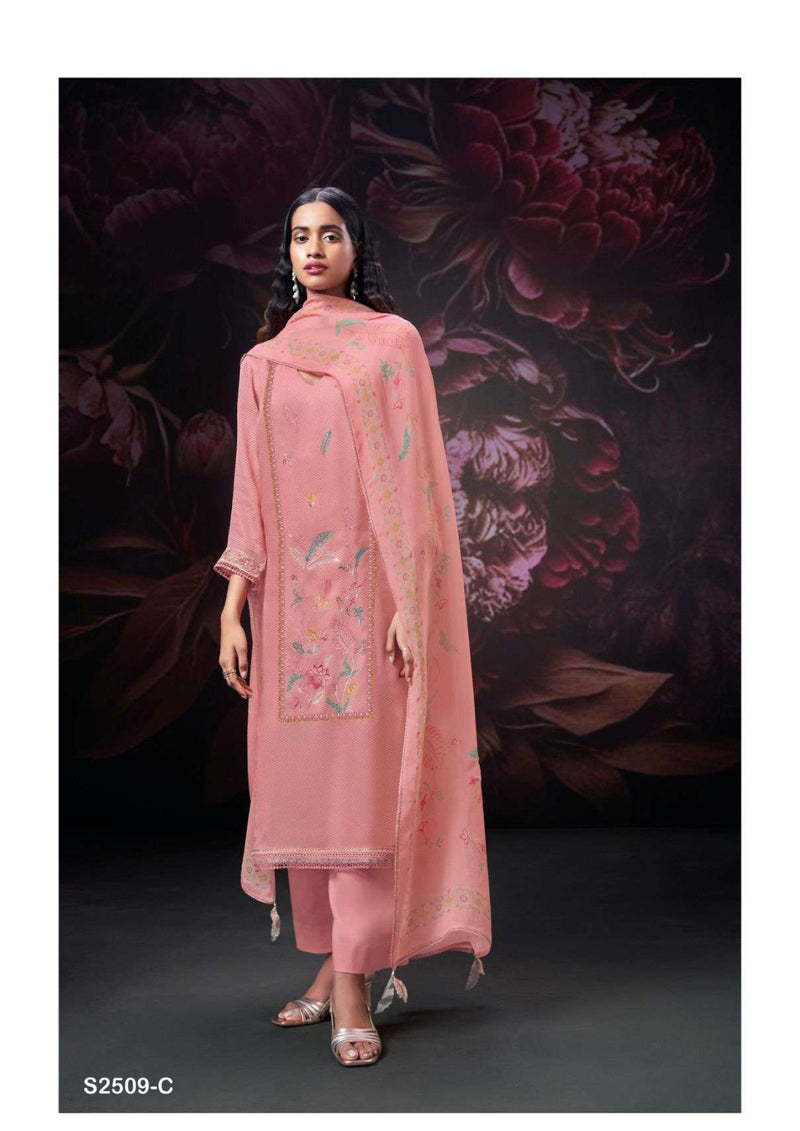 Ganga Fashion Corina 2509 Silk Jacquard Embroidery Festival Wear Salwar Kameez