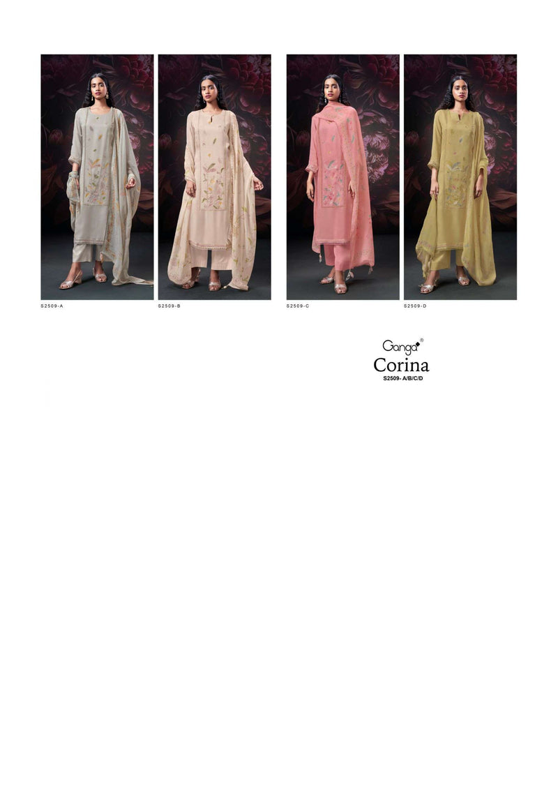 Ganga Fashion Corina 2509 Silk Jacquard Embroidery Festival Wear Salwar Kameez