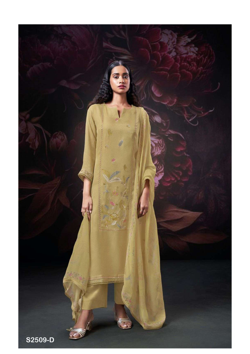 Ganga Fashion Corina 2509 Silk Jacquard Embroidery Festival Wear Salwar Kameez