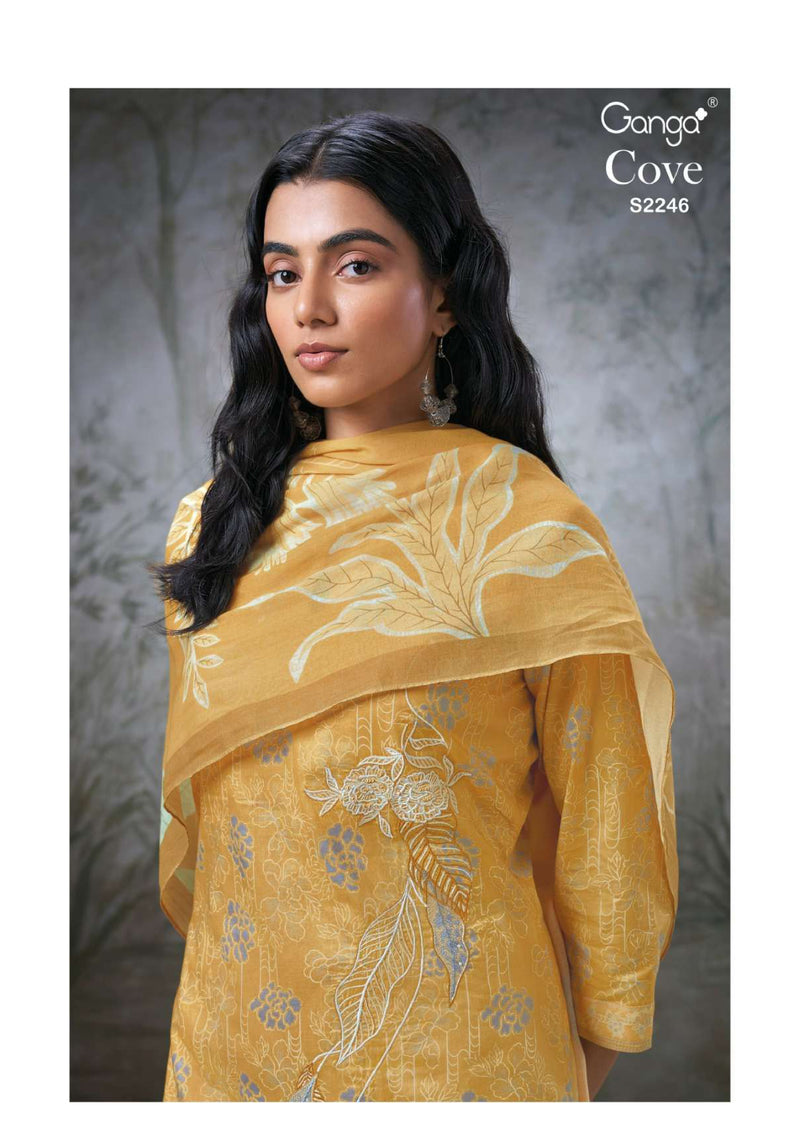 Ganga Fashion Cove 2246 Cotton Printed Embroidery Handwork Fancy Salwar Suit