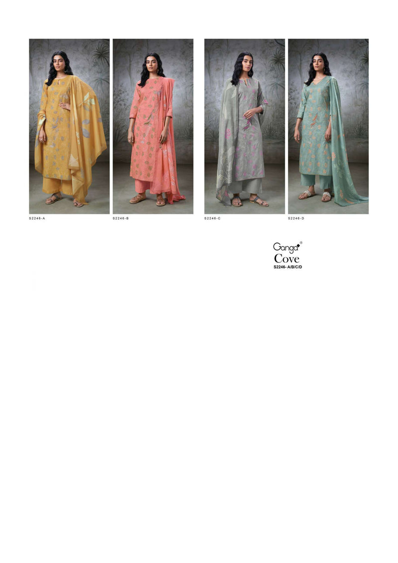 Ganga Fashion Cove 2246 Cotton Printed Embroidery Handwork Fancy Salwar Suit