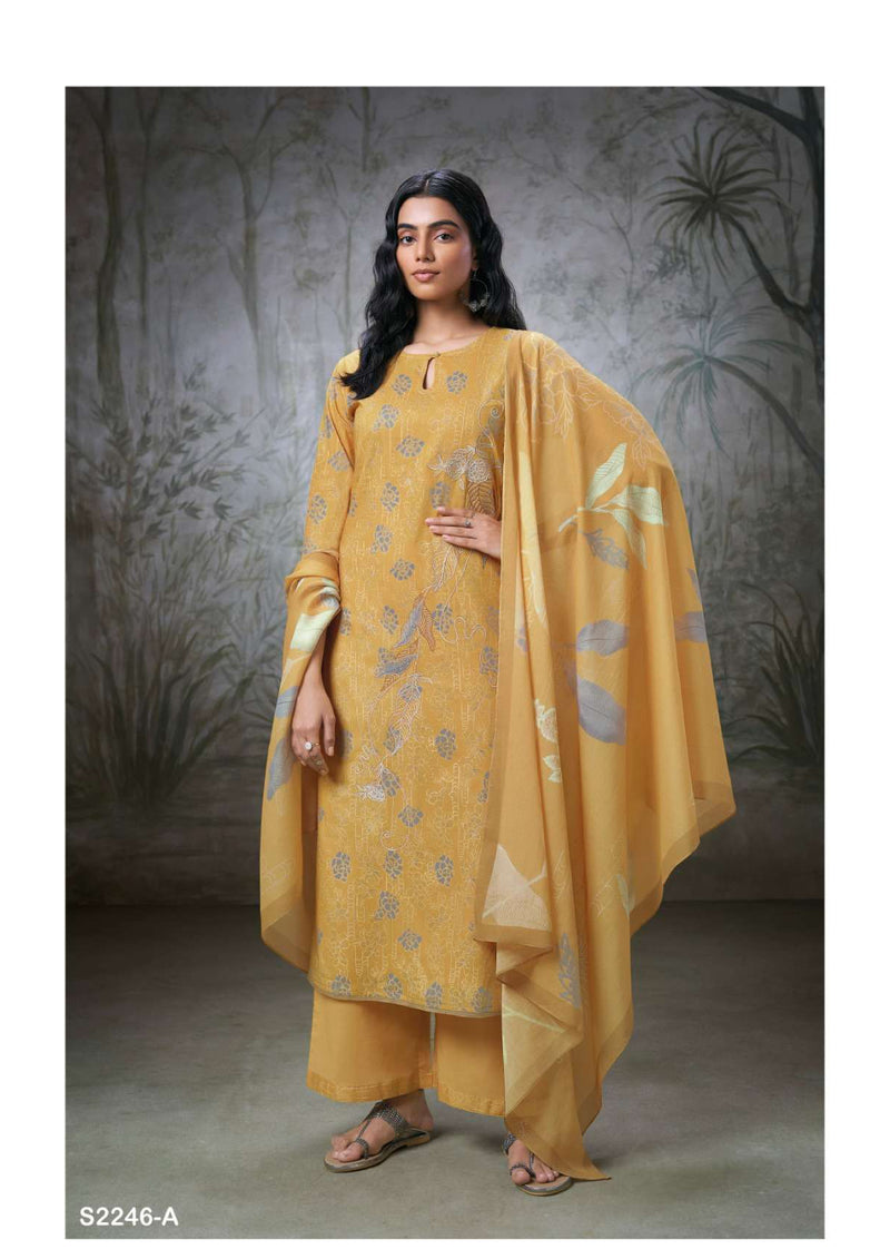 Ganga Fashion Cove 2246 Cotton Printed Embroidery Handwork Fancy Salwar Suit