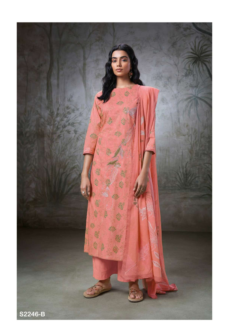 Ganga Fashion Cove 2246 Cotton Printed Embroidery Handwork Fancy Salwar Suit