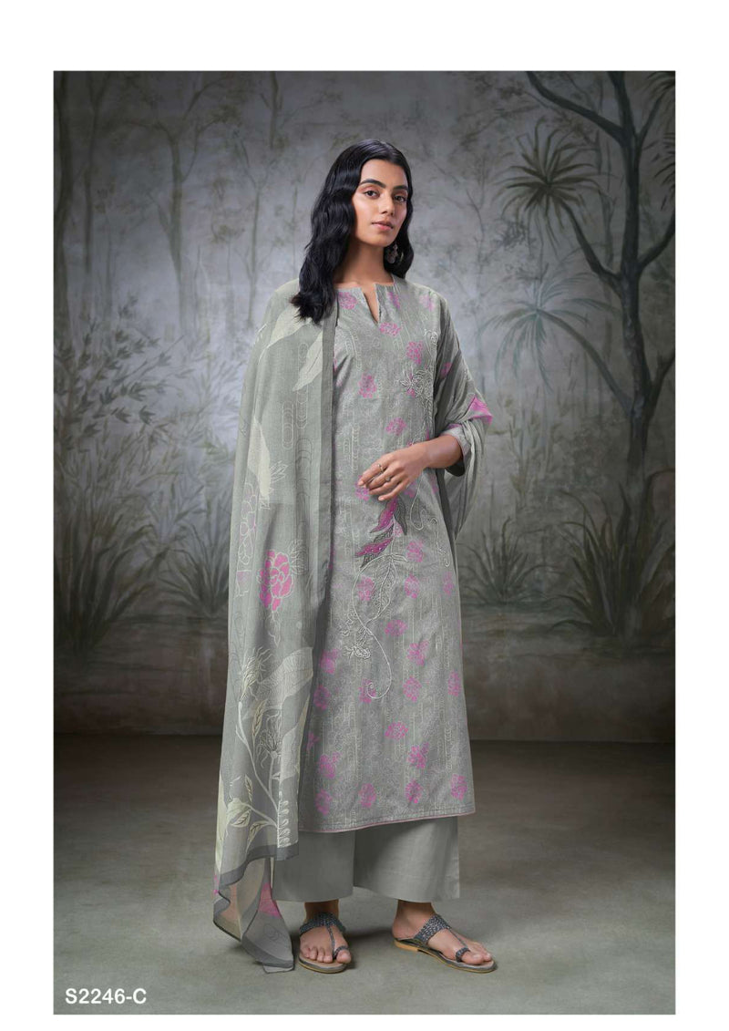 Ganga Fashion Cove 2246 Cotton Printed Embroidery Handwork Fancy Salwar Suit