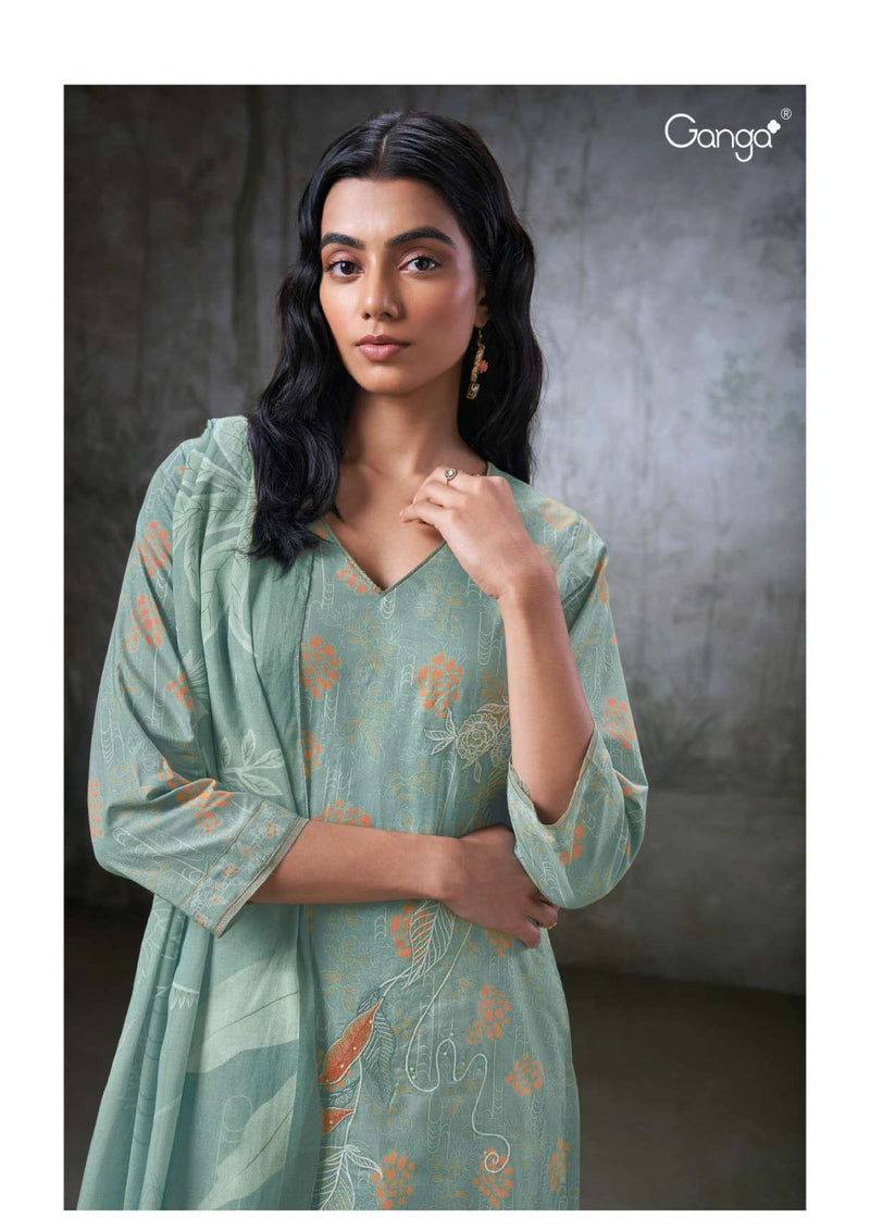 Ganga Fashion Cove 2246 Cotton Printed Embroidery Handwork Fancy Salwar Suit