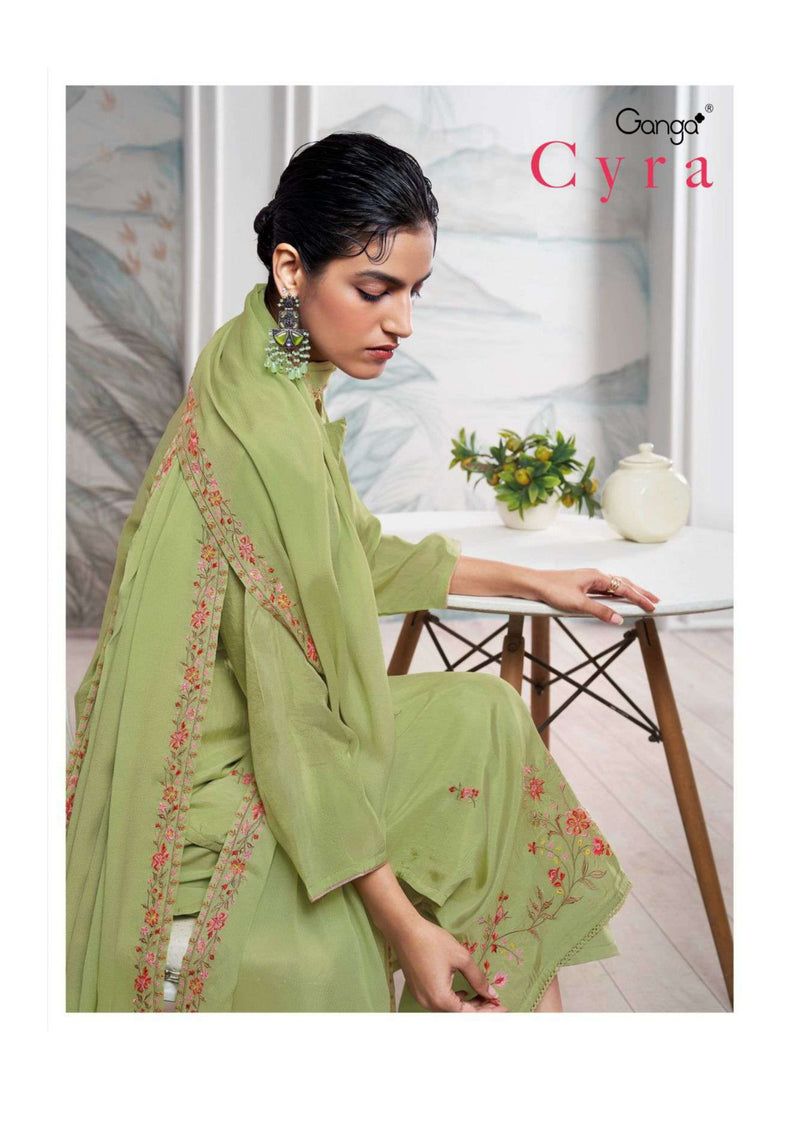 Ganga Fashion Cyra Bemberg Habutai Silk Embroidery Salwar Suit