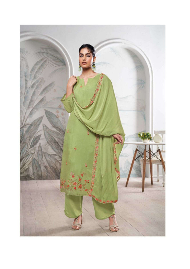 Ganga Fashion Cyra Bemberg Habutai Silk Embroidery Salwar Suit