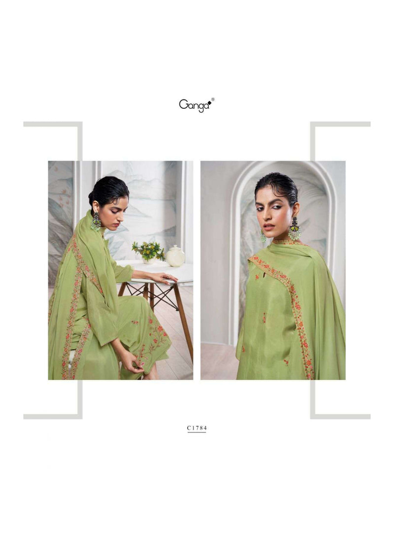 Ganga Fashion Cyra Bemberg Habutai Silk Embroidery Salwar Suit
