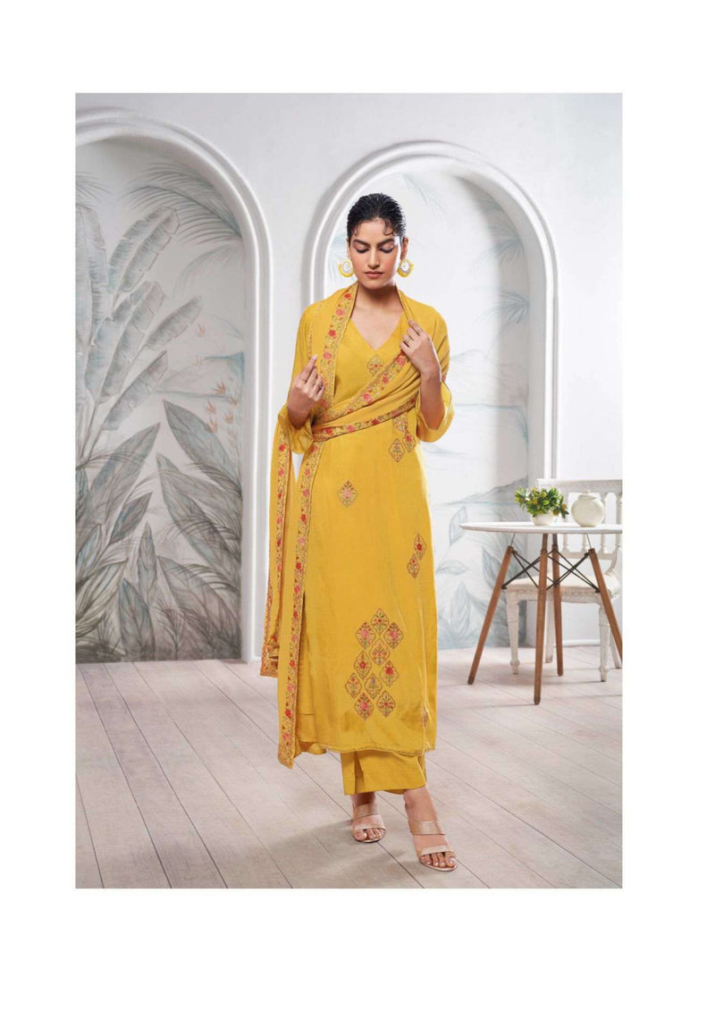 Ganga Fashion Cyra Bemberg Habutai Silk Embroidery Salwar Suit