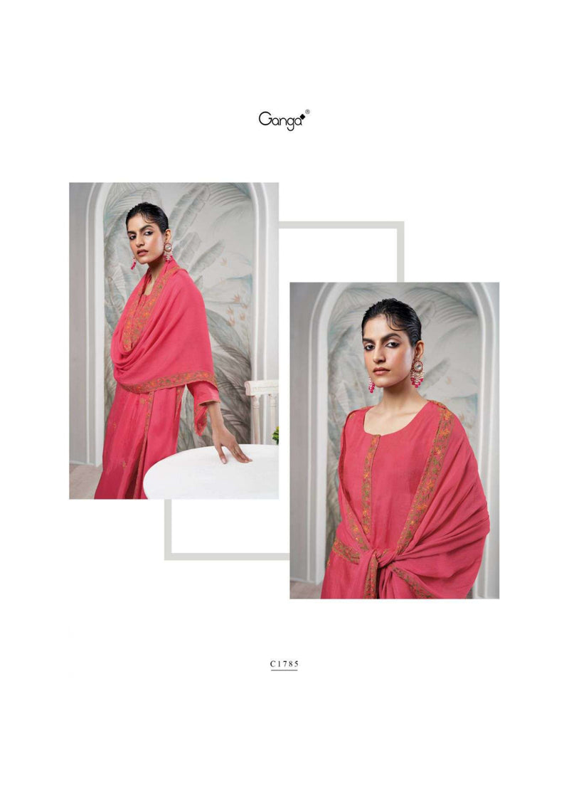 Ganga Fashion Cyra Bemberg Habutai Silk Embroidery Salwar Suit
