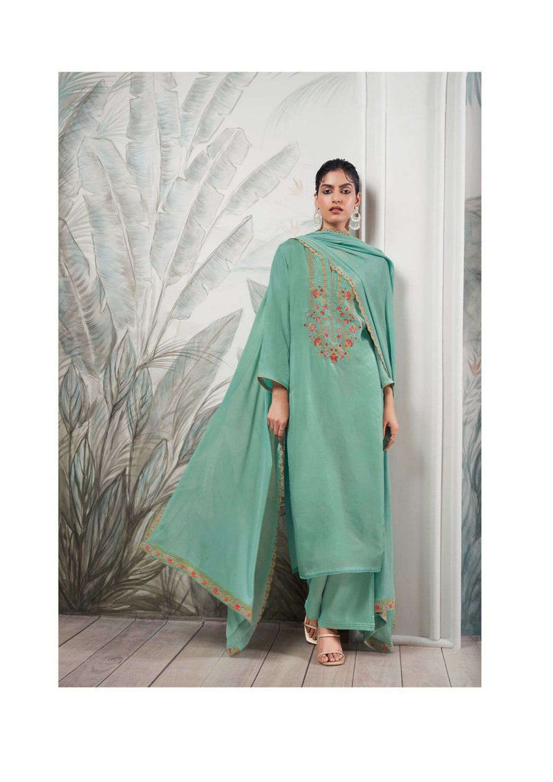Ganga Fashion Cyra Bemberg Habutai Silk Embroidery Salwar Suit