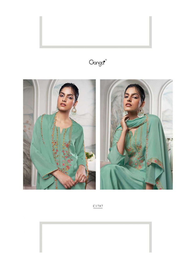 Ganga Fashion Cyra Bemberg Habutai Silk Embroidery Salwar Suit