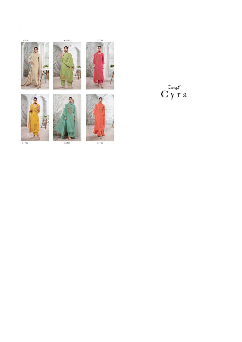 Ganga Fashion Cyra Bemberg Habutai Silk Embroidery Salwar Suit