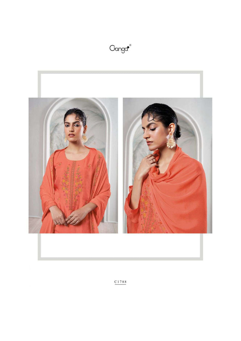 Ganga Fashion Cyra Bemberg Habutai Silk Embroidery Salwar Suit