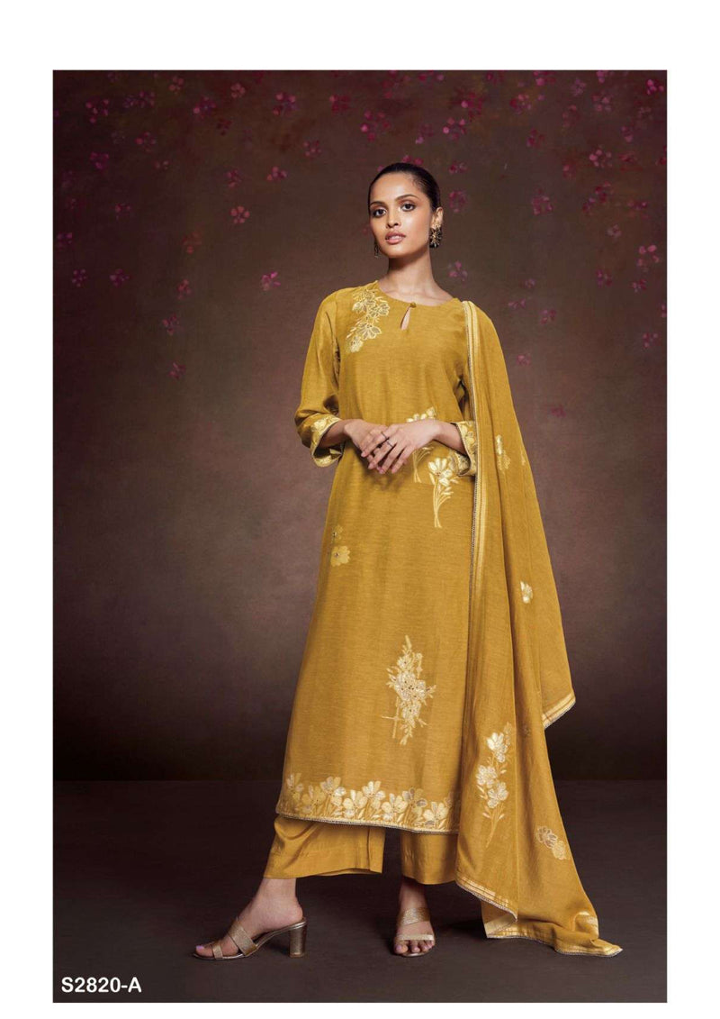Ganga Fashion Diwata 2820 Viscose Silk Handwork Festival Wear Salwar Kameez
