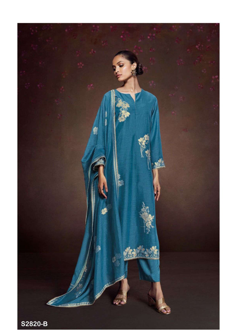 Ganga Fashion Diwata 2820 Viscose Silk Handwork Festival Wear Salwar Kameez