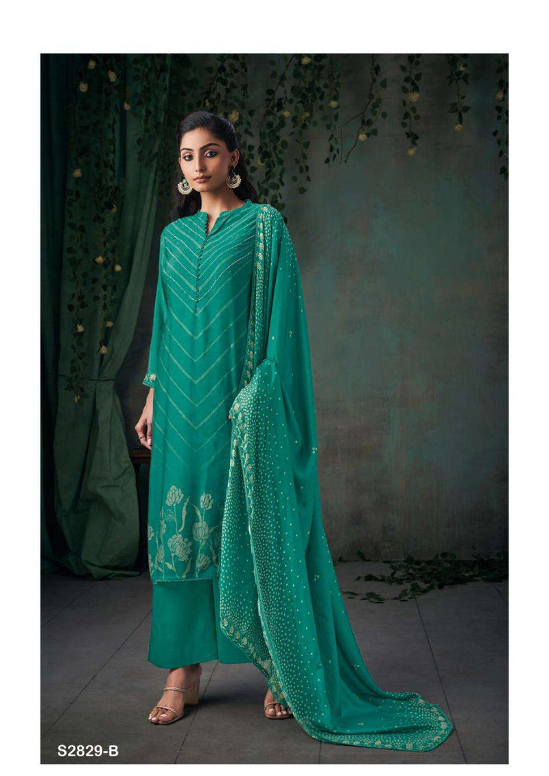 Ganga Fashion Dolores 2829 Bemberg Silk Printed Designer Salwar Suit