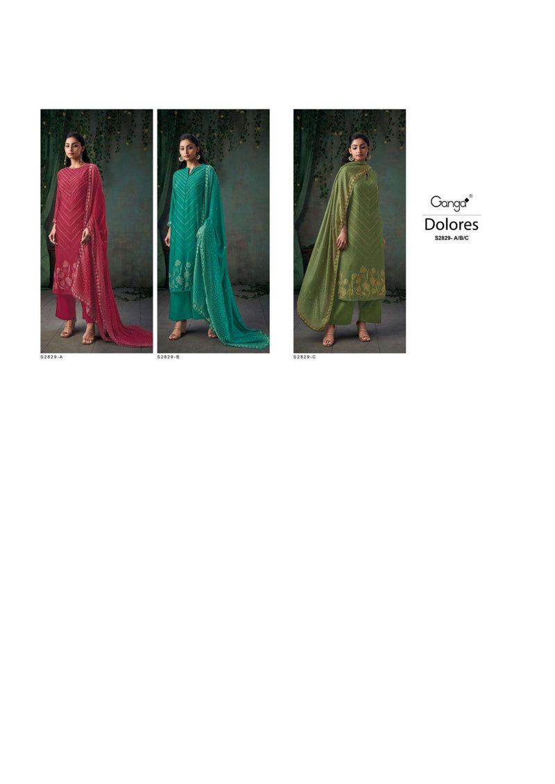 Ganga Fashion Dolores 2829 Bemberg Silk Printed Designer Salwar Suit