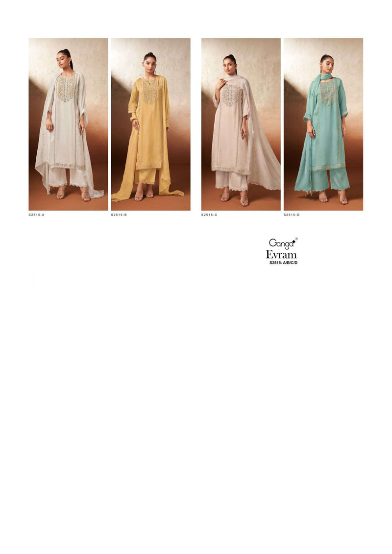 Ganga Fashion Evram 2515 Silk Jacquard Embroidery Party Wear Salwar Suit