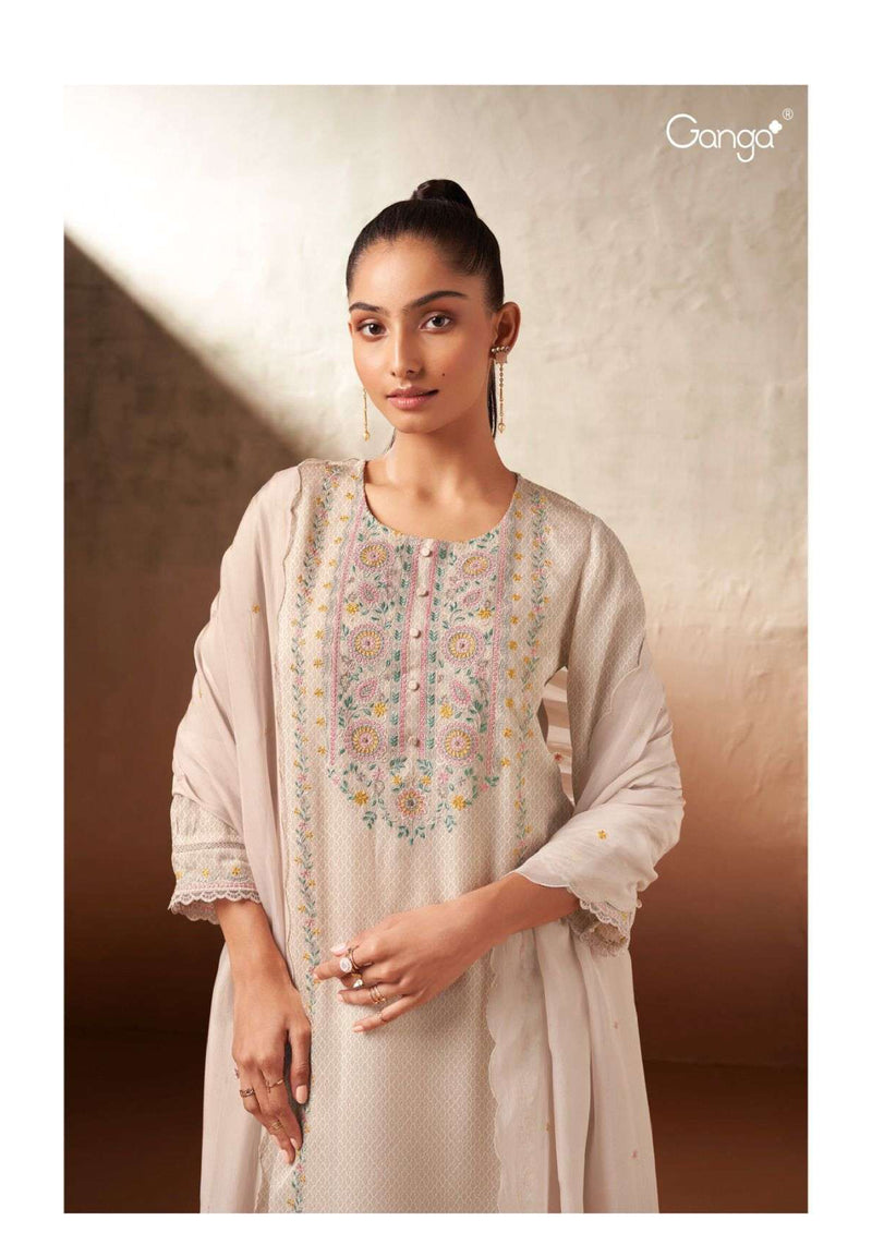 Ganga Fashion Evram 2515 Silk Jacquard Embroidery Party Wear Salwar Suit