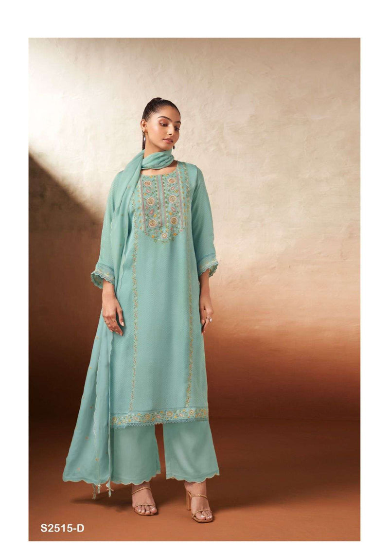 Ganga Fashion Evram 2515 Silk Jacquard Embroidery Party Wear Salwar Suit