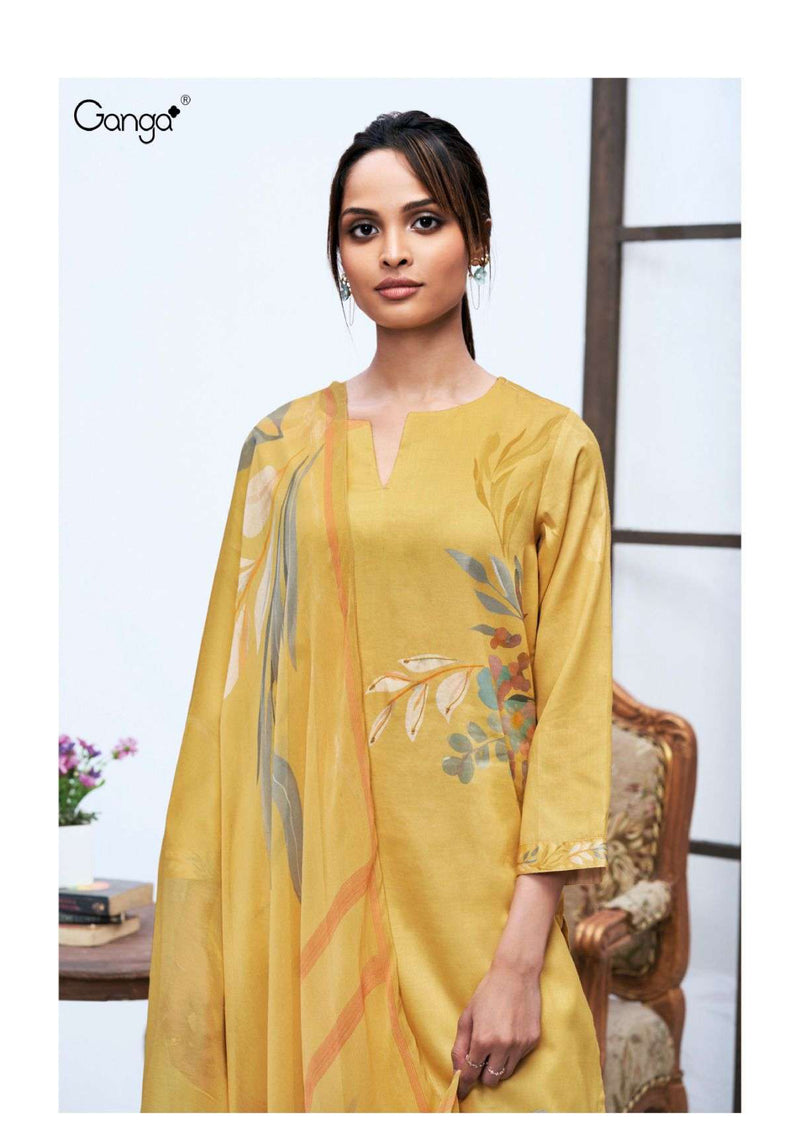 Ganga Fashion Galina 2790 Cotton Silk Satin Printed Hand Work Salwar Suit