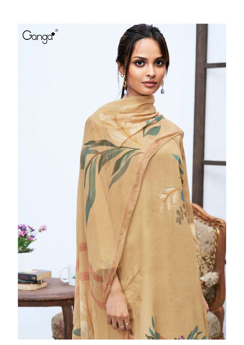 Ganga Fashion Galina 2790 Cotton Silk Satin Printed Hand Work Salwar Suit