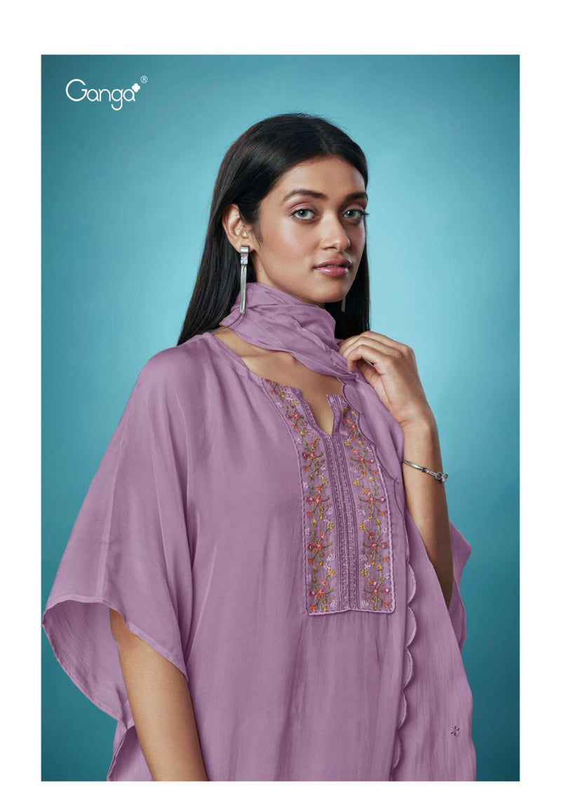 Ganga Fashion Hanna 1304 Organza Heavy Thread Embroidery Party Wear Salwar Suit