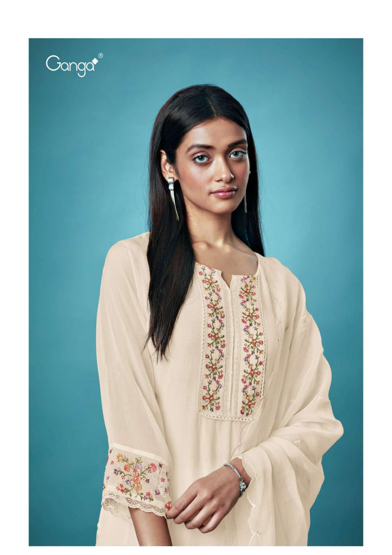 Ganga Fashion Hanna 1304 Organza Heavy Thread Embroidery Party Wear Salwar Suit