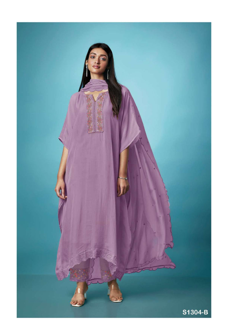 Ganga Fashion Hanna 1304 Organza Heavy Thread Embroidery Party Wear Salwar Suit