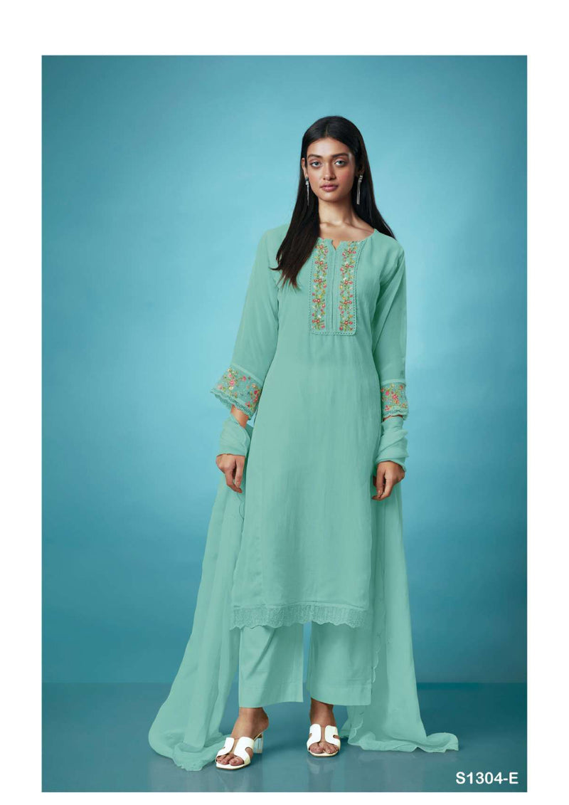 Ganga Fashion Hanna 1304 Organza Heavy Thread Embroidery Party Wear Salwar Suit