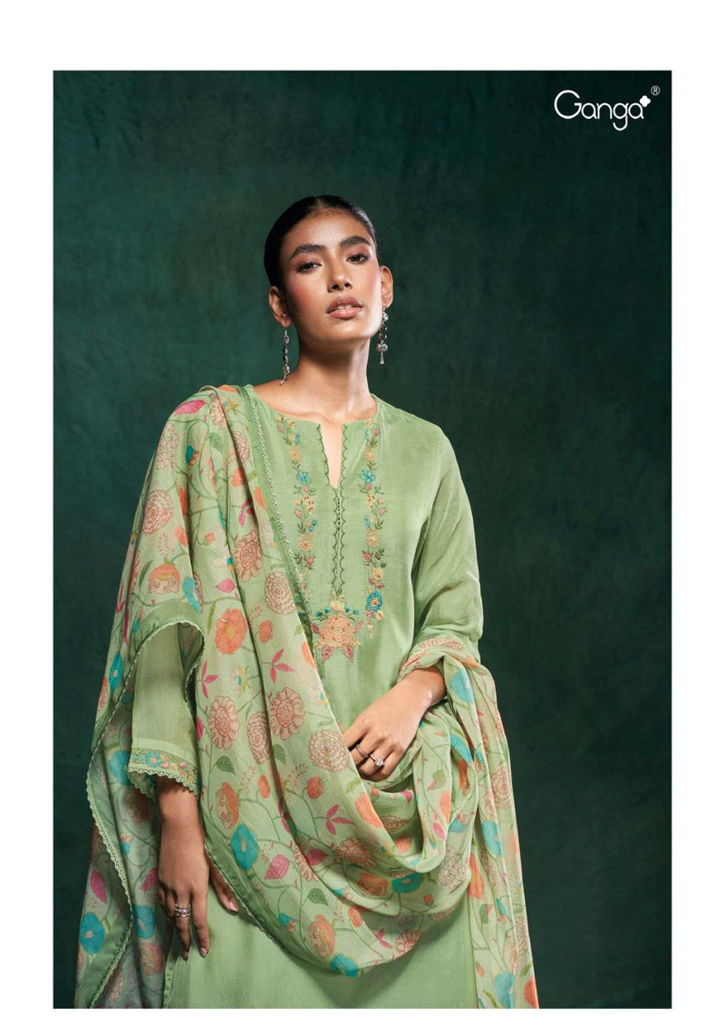 Ganga Fashion Idika 2787 Organza Embroidery Handwork Party Wear Salwar Suit