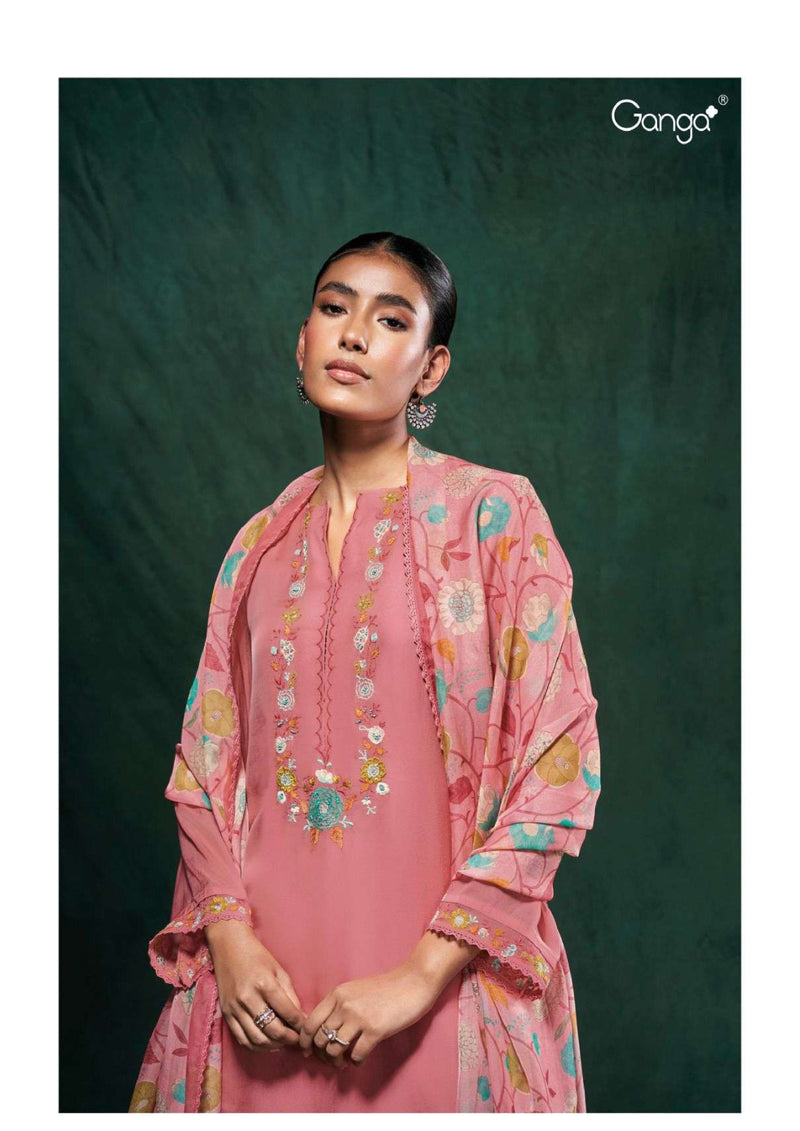 Ganga Fashion Idika 2787 Organza Embroidery Handwork Party Wear Salwar Suit