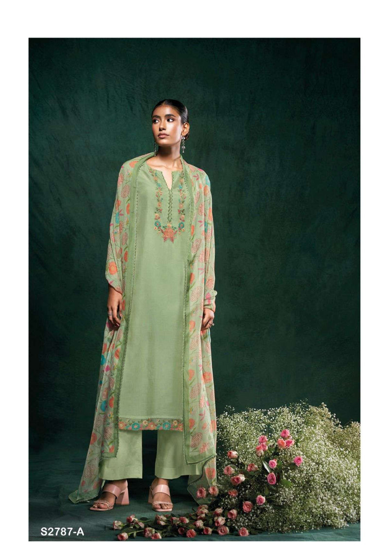 Ganga Fashion Idika 2787 Organza Embroidery Handwork Party Wear Salwar Suit