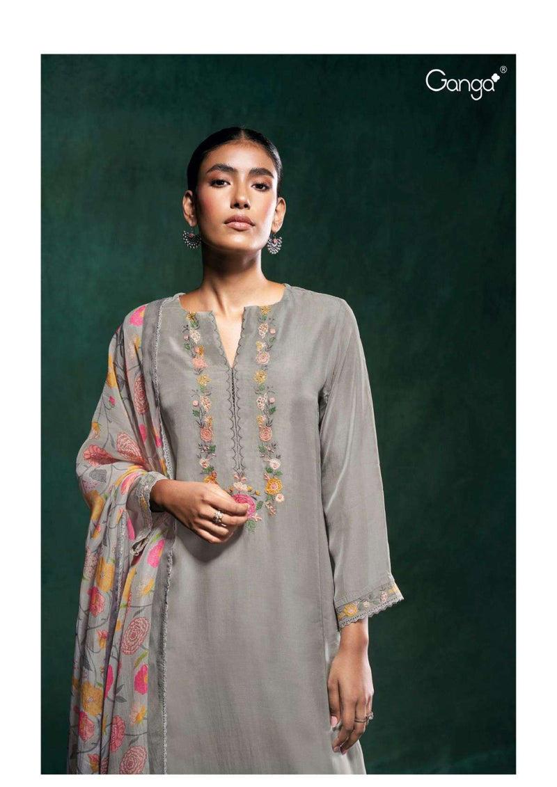 Ganga Fashion Idika 2787 Organza Embroidery Handwork Party Wear Salwar Suit