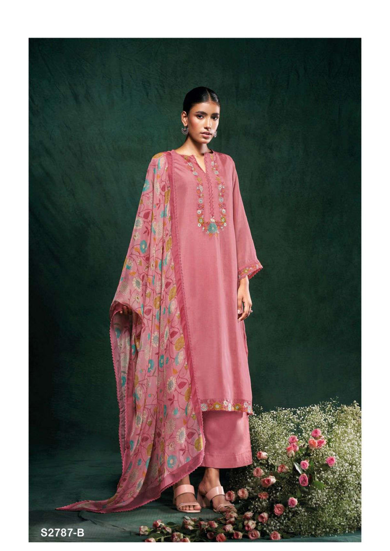 Ganga Fashion Idika 2787 Organza Embroidery Handwork Party Wear Salwar Suit