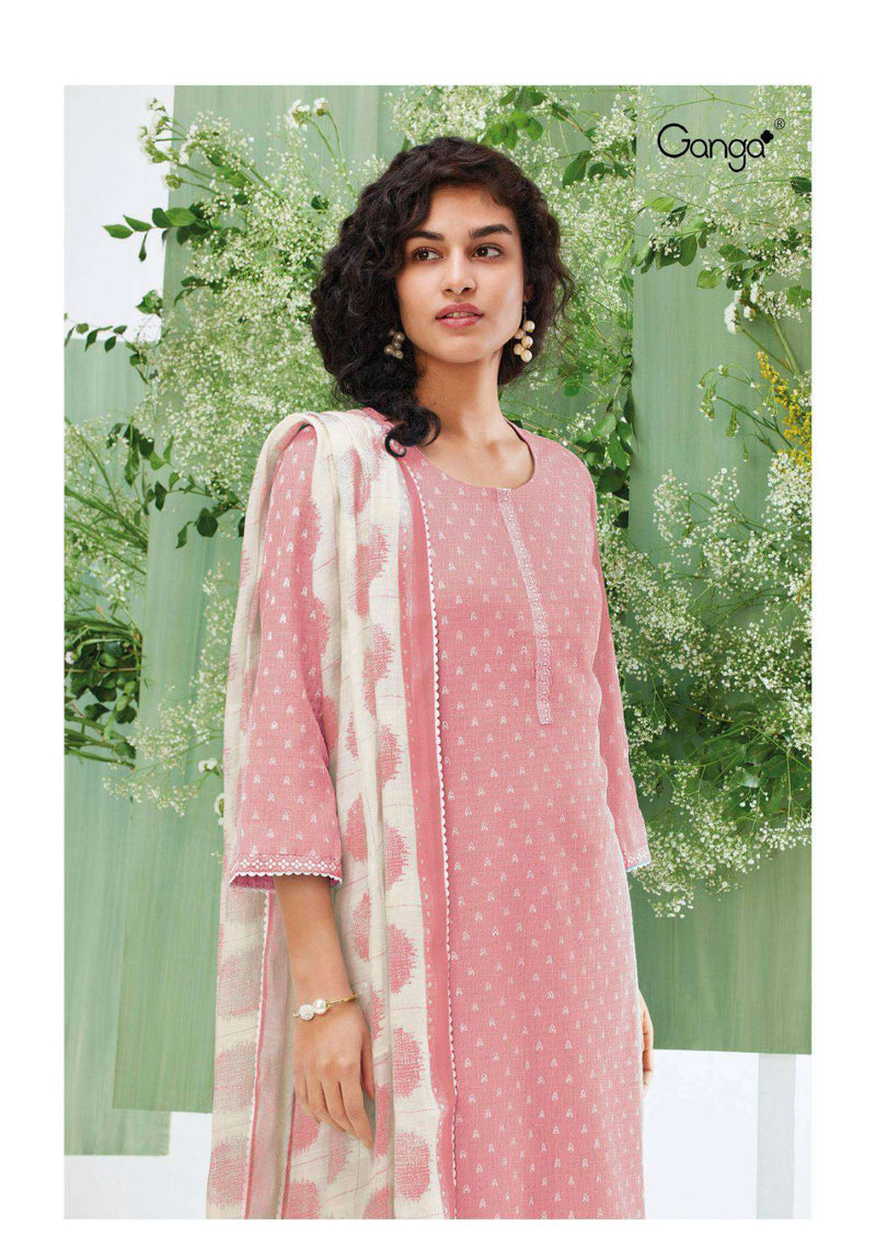 Ganga Fashion Inaaya 2742 Cotton Linen Embroidery Casual Wear Salwar Suit