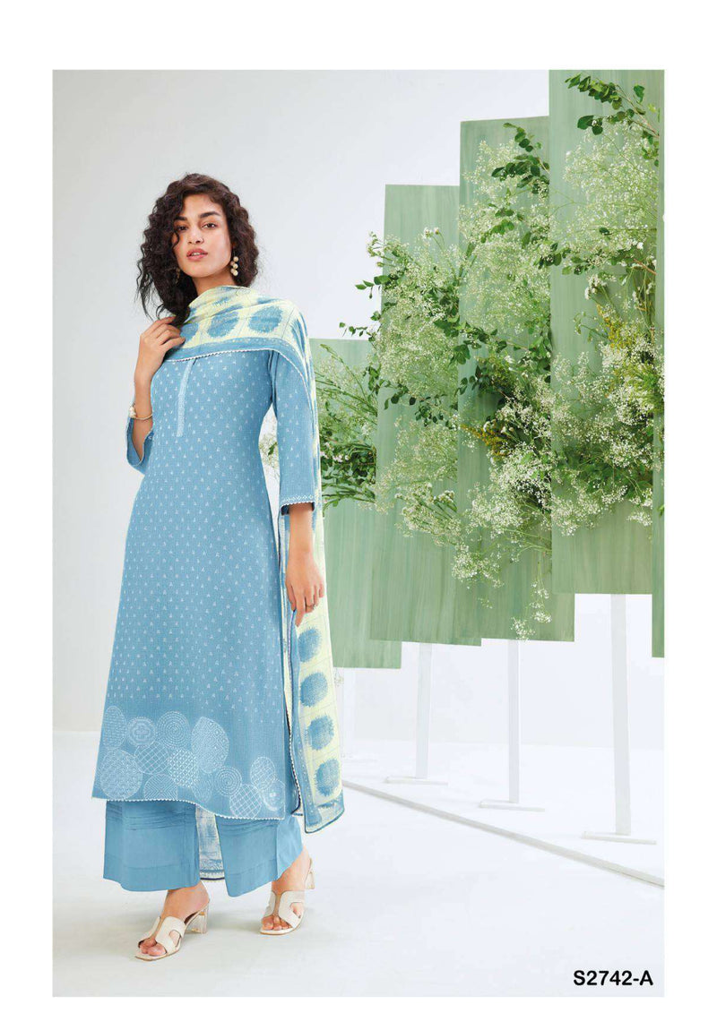Ganga Fashion Inaaya 2742 Cotton Linen Embroidery Casual Wear Salwar Suit