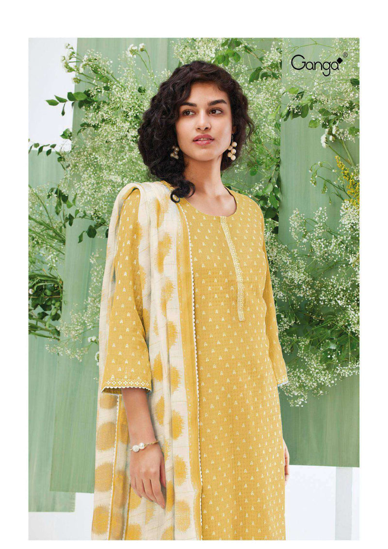 Ganga Fashion Inaaya 2742 Cotton Linen Embroidery Casual Wear Salwar Suit