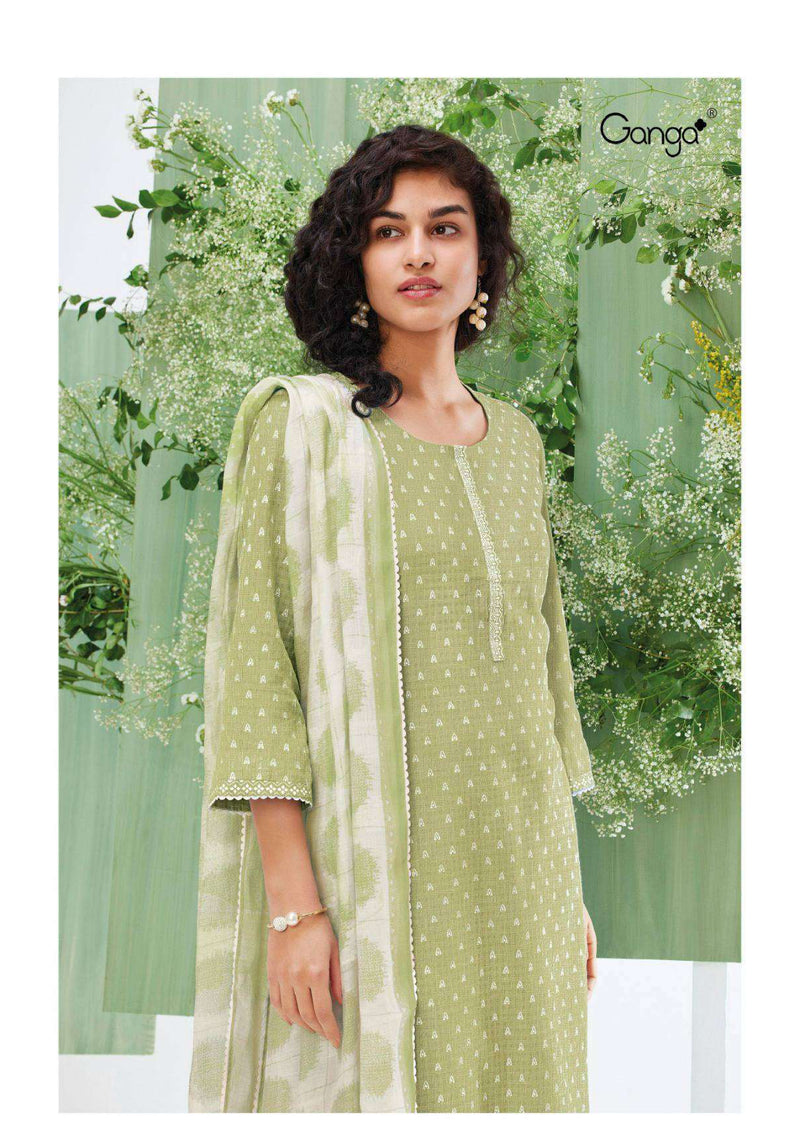 Ganga Fashion Inaaya 2742 Cotton Linen Embroidery Casual Wear Salwar Suit