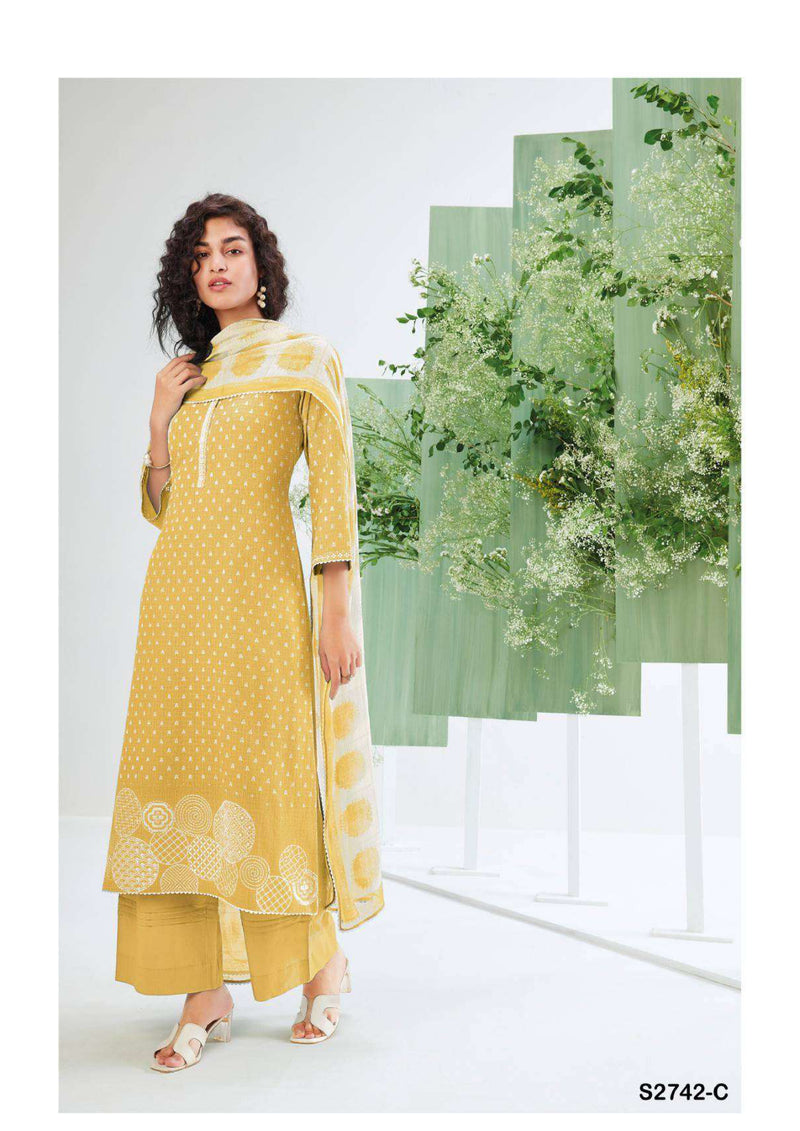 Ganga Fashion Inaaya 2742 Cotton Linen Embroidery Casual Wear Salwar Suit